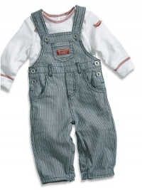 GUESS Kids Boys Newborn Long-Sleeve Tee and Overall Set , WHITE (3/6M) GUESS Kids Boys Newborn Long-Sleeve Tee and Overall Set , WHITE (3/6M)