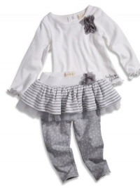 GUESS Kids Girls Baby Girl Long-Sleeve Tee and Tutu Set (, WHITE (18M) GUESS Kids Girls Baby Girl Long-Sleeve Tee and Tutu Set (, WHITE (18M)
