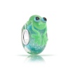 Bling Jewelry Sterling Silver Murano Glass Cute Green Frog Fits Pandora