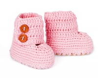 Hand Crocheted Knitoes Baby Boots for Newborns Through Toddlers (Newborn (0-3 Month), Pink)