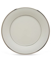 Beautiful in its simplicity, dinner plates from the Solitaire White Collection feature a timeless, elegant design. The pristine bone china is accented by a single, shimmering band of platinum. The understated beauty of this china will add a refined sophistication to your dining experience for years to come. Beautiful in its simplicity, dinner plates from the Solitaire White Collection feature a timeless, elegant design. The pristine bone china is accented by a single, shimmering band of platinum. The understated beauty of this china will add a refined sophistication to your dining experience for years to come.