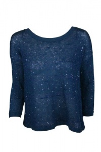INC International Concepts Womens Petite Turquoise Dove Sequin Sweater INC International Concepts Womens Petite Turquoise Dove Sequin Sweater