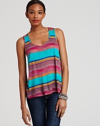 Enliven your warm-weather wardrobe this vibrantly striped Michael Stars tank, the perfect piece to add wow factor to your favorite jeans. Enliven your warm-weather wardrobe this vibrantly striped Michael Stars tank, the perfect piece to add wow factor to your favorite jeans.