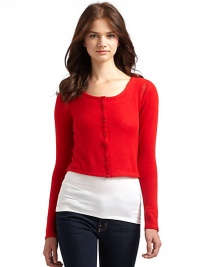 THE LOOKScoopneckButton frontDrop-stitch knit details at shouldersLong sleevesTHE FITAbout 17 from shoulder to hemTHE MATERIALCashmereCARE & ORIGINDry cleanImportedModel shown is 5'9 (175cm) wearing US size Small. THE LOOKScoopneckButton frontDrop-stitch knit details at shouldersLong sleevesTHE FITAbout 17 from shoulder to hemTHE MATERIALCashmereCARE & ORIGINDry cleanImportedModel shown is 5'9 (175cm) wearing US size Small.