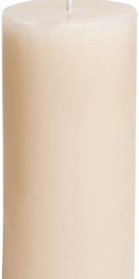 Entertaining with Caspari 6-Inch Round Pillar Dripless, Smokeless, Unscented Candle, Ivory