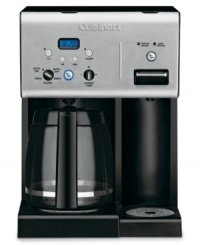 Quick, easy and wonderfully satisfying. Cuisinart's 12-cup programmable coffee maker features a hot water system for enjoying everything from coffee to tea plus oatmeal, instant soups and more! Exclusive Brew Pause™ feature allows you to enjoy a cup of coffee before the cycle is finished. Fully automatic with a 24-hour programming feature, self-clean function and auto shutoff to make your mornings a breeze. Three-year limited warranty. Model CHW-12. Quick, easy and wonderfully satisfying. Cuisinart's 12-cup programmable coffee maker features a hot water system for enjoying everything from coffee to tea plus oatmeal, instant soups and more! Exclusive Brew Pause™ feature allows you to enjoy a cup of coffee before the cycle is finished. Fully automatic with a 24-hour programming feature, self-clean function and auto shutoff to make your mornings a breeze. Three-year limited warranty. Model CHW-12.