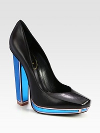 A trend-worthy square toe leather design with a vibrant mirrored heel and platform. Mirrored heel, 5¼ (130mm)Mirrored platform, ¾ (20mm)Compares to a 4½ heel (115mm)Leather upperSquare toeLeather lining and solePadded insoleMade in ItalyThis style runs true to size. We recommend ordering your usual size for a standard fit. A trend-worthy square toe leather design with a vibrant mirrored heel and platform. Mirrored heel, 5¼ (130mm)Mirrored platform, ¾ (20mm)Compares to a 4½ heel (115mm)Leather upperSquare toeLeather lining and solePadded insoleMade in ItalyThis style runs true to size. We recommend ordering your usual size for a standard fit.