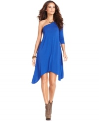 In a modern one-shoulder style, this Kensie dress is the perfect foundation for statement extras! Perfect for a standout soiree look! In a modern one-shoulder style, this Kensie dress is the perfect foundation for statement extras! Perfect for a standout soiree look!