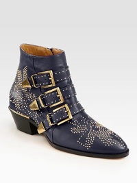 EXCLUSIVELY AT SAKS.COM. Smooth leather design with goldtone stud detail and a trio of adjustable buckle straps. Stacked heel, 2 (50mm)Studded leather upper3 adjustable ankle strapsSide zipperLeather lining and solePadded insoleMade in Italy EXCLUSIVELY AT SAKS.COM. Smooth leather design with goldtone stud detail and a trio of adjustable buckle straps. Stacked heel, 2 (50mm)Studded leather upper3 adjustable ankle strapsSide zipperLeather lining and solePadded insoleMade in Italy