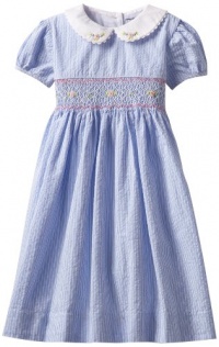 Hartstrings Girls 2-6X Little Cotton Seersucker Short Sleeve Dress, Blue/White Stripe, 6X Hartstrings Girls 2-6X Little Cotton Seersucker Short Sleeve Dress, Blue/White Stripe, 6X