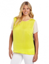 DKNYC Women's Plus-Size Blouse With Tech Crepe Sides DKNYC Women's Plus-Size Blouse With Tech Crepe Sides