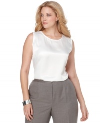 Kasper's plus size top is the ideal layer-it's sleeveless, polished and the perfect length to tuck in. Kasper's plus size top is the ideal layer-it's sleeveless, polished and the perfect length to tuck in.
