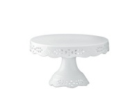 Gracie China, Victorian Rose Collection, 8-Inch Skirted Cake Stand, White Fine Porcelain Gracie China, Victorian Rose Collection, 8-Inch Skirted Cake Stand, White Fine Porcelain