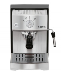 Perfect to the very last drop. This Krups espresso machine features an innovative Precise Tamping System that compresses coffee grounds perfectly -- a skill mastered by only the most practiced baristas -- to provide the same bold, flavorful results every time. One-year limited warranty. Model XP5240. Perfect to the very last drop. This Krups espresso machine features an innovative Precise Tamping System that compresses coffee grounds perfectly -- a skill mastered by only the most practiced baristas -- to provide the same bold, flavorful results every time. One-year limited warranty. Model XP5240.
