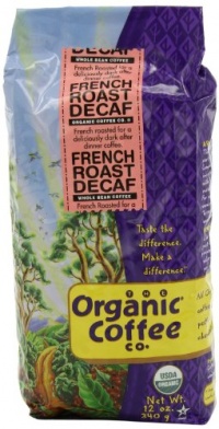 The Organic Coffee Company, French Roast Water Processed Decaf Whole Bean Coffee, 12-Ounce Bags (Pack of 3) The Organic Coffee Company, French Roast Water Processed Decaf Whole Bean Coffee, 12-Ounce Bags (Pack of 3)