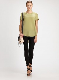 Leggings-style pants with cropped-leg construction and a single back besom pocket. Hook-and-eye closureZip flySlash pocketsSingle back besom pocketRise, about 10Inseam, about 2972% viscose/23% polyamide/5% elastaneDry cleanImported of Italian fabricModel shown is 5'10 (177cm) wearing US size 4. Leggings-style pants with cropped-leg construction and a single back besom pocket. Hook-and-eye closureZip flySlash pocketsSingle back besom pocketRise, about 10Inseam, about 2972% viscose/23% polyamide/5% elastaneDry cleanImported of Italian fabricModel shown is 5'10 (177cm) wearing US size 4.