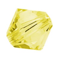 SWAROVSKI ELEMENTS Crystal #5328 4mm Bicones Citrine Yellow (50)