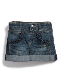 GUESS Kids Girls Cuffed Scooter Skirt, MEDIUM STONE (5) GUESS Kids Girls Cuffed Scooter Skirt, MEDIUM STONE (5)