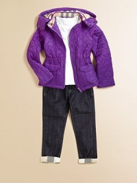 A quilted classic with detachable hood, check lining and slash pockets in a cinched-waist silhouette to help your mini-me brave the elements in style.Shoulder epaulettesRemovable hoodStand collarLong sleevesFull-zip frontSide slash pocketsElastic waistbandNylonMachine washImported Please note: Number of buttons may vary depending on size ordered. A quilted classic with detachable hood, check lining and slash pockets in a cinched-waist silhouette to help your mini-me brave the elements in style.Shoulder epaulettesRemovable hoodStand collarLong sleevesFull-zip frontSide slash pocketsElastic waistbandNylonMachine washImported Please note: Number of buttons may vary depending on size ordered.