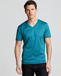 Mercerized for a lustrous finish and softer feel, this v neck tee from BOSS Black gives your casual cool look a bit of polish. Mercerized for a lustrous finish and softer feel, this v neck tee from BOSS Black gives your casual cool look a bit of polish.