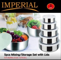 Imperial 5-Piece Bowl Set with Lids Imperial 5-Piece Bowl Set with Lids
