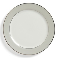 Embellished with a matte silvery border trimmed in sparkling platinum, the Solstice dinner plate will complement your dining experience throughout a lifetime of shifting trends and evolving fashions. Embellished with a matte silvery border trimmed in sparkling platinum, the Solstice dinner plate will complement your dining experience throughout a lifetime of shifting trends and evolving fashions.