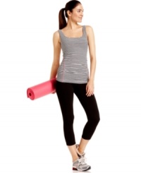 Ideology's stretchy capri leggings are workout essentials! Pair them with anything from a fitted tank top to a hoodie for a gym-ready ensemble. Ideology's stretchy capri leggings are workout essentials! Pair them with anything from a fitted tank top to a hoodie for a gym-ready ensemble.
