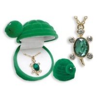 TURTLE Crystal Pendant Necklace in Turtle shaped Gift Box