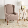 Sure Fit Stretch Jacquard Damask Wing Chair-Mushroom