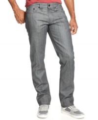 When you get bored of your blues it's time to get a pair of these modern gray slim-fit jeans from Sean John. When you get bored of your blues it's time to get a pair of these modern gray slim-fit jeans from Sean John.