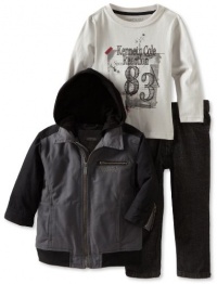 Kenneth Cole Boys 2-7 Pleather Jacket 3 Piece Pant Set Kenneth Cole Boys 2-7 Pleather Jacket 3 Piece Pant Set