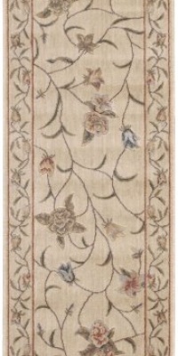 Nourison Zanibar Vines of Flowers Ivory 2.0-Feet by 5.9-Feet Polyacrylic Area Rug Nourison Zanibar Vines of Flowers Ivory 2.0-Feet by 5.9-Feet Polyacrylic Area Rug