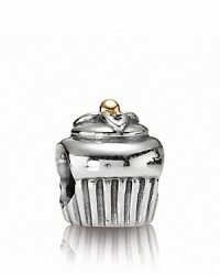 A sweet sterling silver cupcake with a 14K gold cherry on top. Charm by PANDORA. A sweet sterling silver cupcake with a 14K gold cherry on top. Charm by PANDORA.