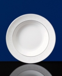 In 18th century England, Josiah Wedgwood, creator of the world famous Wedgwood ceramic ware, established a tradition of outstanding craftsmanship and artistry which continues today. This exquisite bone china pattern was inspired by one of Europe's favorite ski resorts, where everything is of the highest caliber, including the snow. A white-on-white frosting of snowy floral design gives the St. Moritz a pristine elegance. Delicate beading outline is coupled with an edging of rich platinum. In 18th century England, Josiah Wedgwood, creator of the world famous Wedgwood ceramic ware, established a tradition of outstanding craftsmanship and artistry which continues today. This exquisite bone china pattern was inspired by one of Europe's favorite ski resorts, where everything is of the highest caliber, including the snow. A white-on-white frosting of snowy floral design gives the St. Moritz a pristine elegance. Delicate beading outline is coupled with an edging of rich platinum.