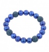 Honora Sterling Silver 9-10mm Pop Star Navy Blue Round Ringed Freshwater Cultured Pearl and 10mm Pave Crystal Bead.