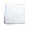 White Cotton Pocket Square (Light Blue Border)
