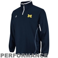 NCAA adidas Michigan Wolverines Primary Logo Sideline Quarter Zip Performance Jacket - Navy Blue NCAA adidas Michigan Wolverines Primary Logo Sideline Quarter Zip Performance Jacket - Navy Blue