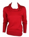 Calvin Klein Womens Cowl Neck Long Sleeve Sweater