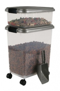 IRIS Airtight Pet Food Container Combo Kit, Chrome/Black IRIS Airtight Pet Food Container Combo Kit, Chrome/Black