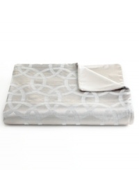 A striking pattern of interlocking, icy blue rings on a lustrous oyster background gives this satiny duvet cover from Hotel Collection a refined, ultra-modern look. Button closure. (Clearance) A striking pattern of interlocking, icy blue rings on a lustrous oyster background gives this satiny duvet cover from Hotel Collection a refined, ultra-modern look. Button closure. (Clearance)