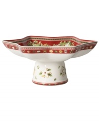 Star anise and orange, fine cookies, candy canes and more dot the irresistible Winter Bakery fruit bowl, something everyone can savor at the table. Featuring a footed design and ruffled edge in Villeroy & Boch porcelain. Star anise and orange, fine cookies, candy canes and more dot the irresistible Winter Bakery fruit bowl, something everyone can savor at the table. Featuring a footed design and ruffled edge in Villeroy & Boch porcelain.