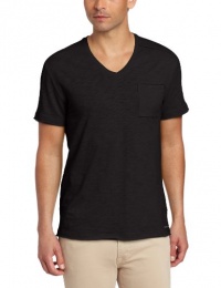 Calvin Klein Jeans Men's Pieced Short Sleeve V-Neck, Black, Large Calvin Klein Jeans Men's Pieced Short Sleeve V-Neck, Black, Large