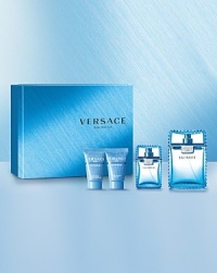 The Versace Eau Fraiche Fall Set includes a 3.4 oz. Eau de Toilette Spray, 1 oz. Eau de Toilette Spray, 0.84 oz. Shower Gel and 0.84 oz. After Shave Balm. The Versace Eau Fraiche Fall Set includes a 3.4 oz. Eau de Toilette Spray, 1 oz. Eau de Toilette Spray, 0.84 oz. Shower Gel and 0.84 oz. After Shave Balm.