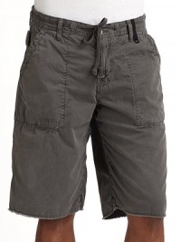 Perennially trendy cargos crafted from lightweight cotton twill, uniquely dyed to achieve that softly worn vintage feel.Mid-width waistband with belt loops and button and drawstring closure Front zipper Side pockets Side snap tab details Stitching detail throughout Raw edge hem Back logo stitching Dual patch pockets at back Inseam, about 10 Cotton; machine wash Imported Perennially trendy cargos crafted from lightweight cotton twill, uniquely dyed to achieve that softly worn vintage feel.Mid-width waistband with belt loops and button and drawstring closure Front zipper Side pockets Side snap tab details Stitching detail throughout Raw edge hem Back logo stitching Dual patch pockets at back Inseam, about 10 Cotton; machine wash Imported