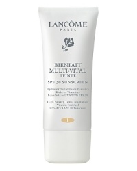 Introducing Lancôme's first SPF 30 Tinted Moisturizer with antioxidant protection plus natural, even coverage for a visibly flawless result.24-hour nourishing moisture for ideal hydration without a greasy feel.COMPREHENSIVE PROTECTION Broad spectrum UVA/UVB SPF 30 sunscreen plus anti-oxidant protection.NATURAL PERFECTION The lightweight tinted formula gives moderate, natural coverage for a healthy hint of color. Blends easily to even out skin tone.RESULT: Comprehensive protection, vitamin enriched hydration, plus an even, flawless looking skin tone. Introducing Lancôme's first SPF 30 Tinted Moisturizer with antioxidant protection plus natural, even coverage for a visibly flawless result.24-hour nourishing moisture for ideal hydration without a greasy feel.COMPREHENSIVE PROTECTION Broad spectrum UVA/UVB SPF 30 sunscreen plus anti-oxidant protection.NATURAL PERFECTION The lightweight tinted formula gives moderate, natural coverage for a healthy hint of color. Blends easily to even out skin tone.RESULT: Comprehensive protection, vitamin enriched hydration, plus an even, flawless looking skin tone.