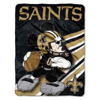 NFL New Orleans Saints Mickey Mouse Ultra Plush Micro Super Soft Raschel Throw Blanket NFL New Orleans Saints Mickey Mouse Ultra Plush Micro Super Soft Raschel Throw Blanket