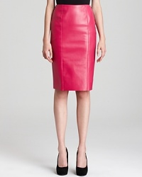 Hit the scene in sumptuous fashion. This Sachin + Babi leather pencil skirt is a major must in luscious magenta for head-turning style. Hit the scene in sumptuous fashion. This Sachin + Babi leather pencil skirt is a major must in luscious magenta for head-turning style.