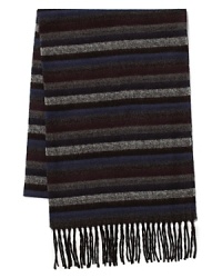 This polished scarf adds distinction to your attire with a horizontal stripe pattern that's punctuated by just the right amount of color. A cold weather essential from The Men's Store at Bloomingdale's. This polished scarf adds distinction to your attire with a horizontal stripe pattern that's punctuated by just the right amount of color. A cold weather essential from The Men's Store at Bloomingdale's.