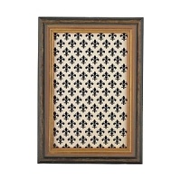 Faux distressed wood is accented with a gold-tone inner trim, in this traditionally elegant frame from Tizo. Faux distressed wood is accented with a gold-tone inner trim, in this traditionally elegant frame from Tizo.