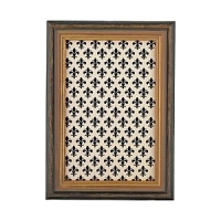 Faux distressed wood is accented with a gold-tone inner trim, in this traditionally elegant frame from Tizo.